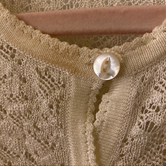 Escada Cream Lace Baby Doll Buttoned Blouse - Picture 5 of 5